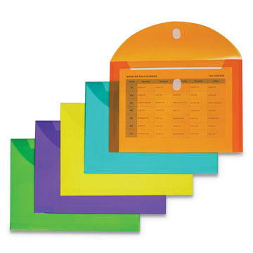 C-Line® Reusable Poly Envelope, Hook And Loop Closure, 8.5 X 11, Assorted, 10-pack freeshipping - TVN Wholesale